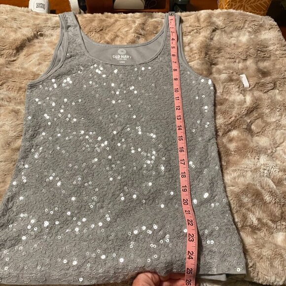 Old Navy Women's Sequin Sleeveless Tank Top Size L - Picture 4 of 6